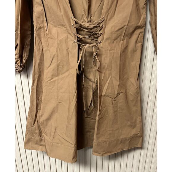 Simona Corsellini Tie Waist Short Dress Brown Size EU 42 / US 6 - Picture 3 of 12